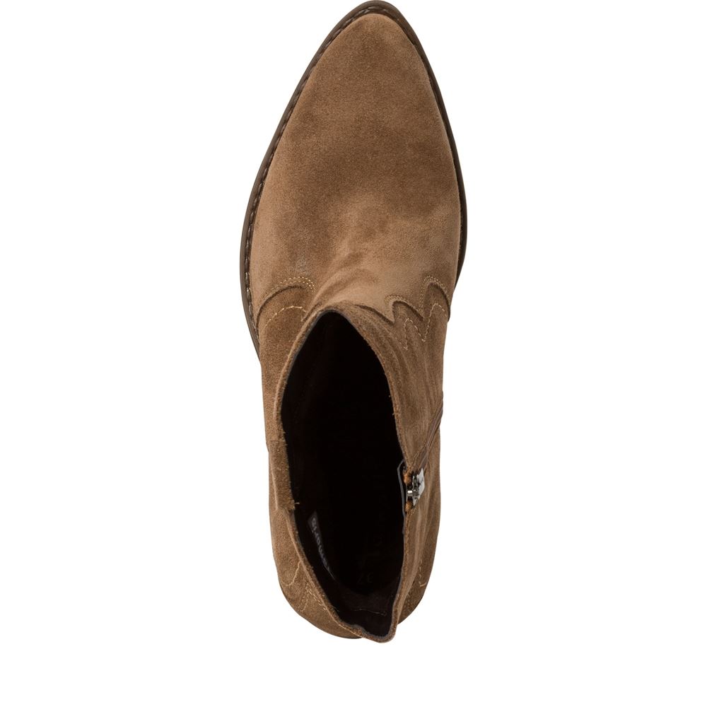 Tamaris Stiefelette Westernstiefelette Leder TOUCHit Fußbett  braun S23 1-25702-41 41 | 300 BROWN | 