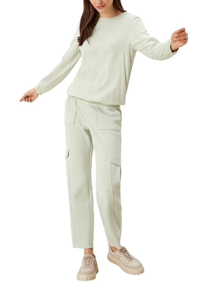 s.Oliver Bluse mit Rippbündchen grün blau S12  2117612 40 | 7206 light gree | 