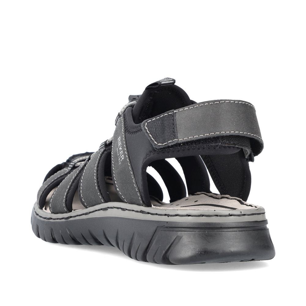 Rieker Herren Trekkingsandalen graphitschwarz S13  26770-00 42 | schwarz/schwarz | G