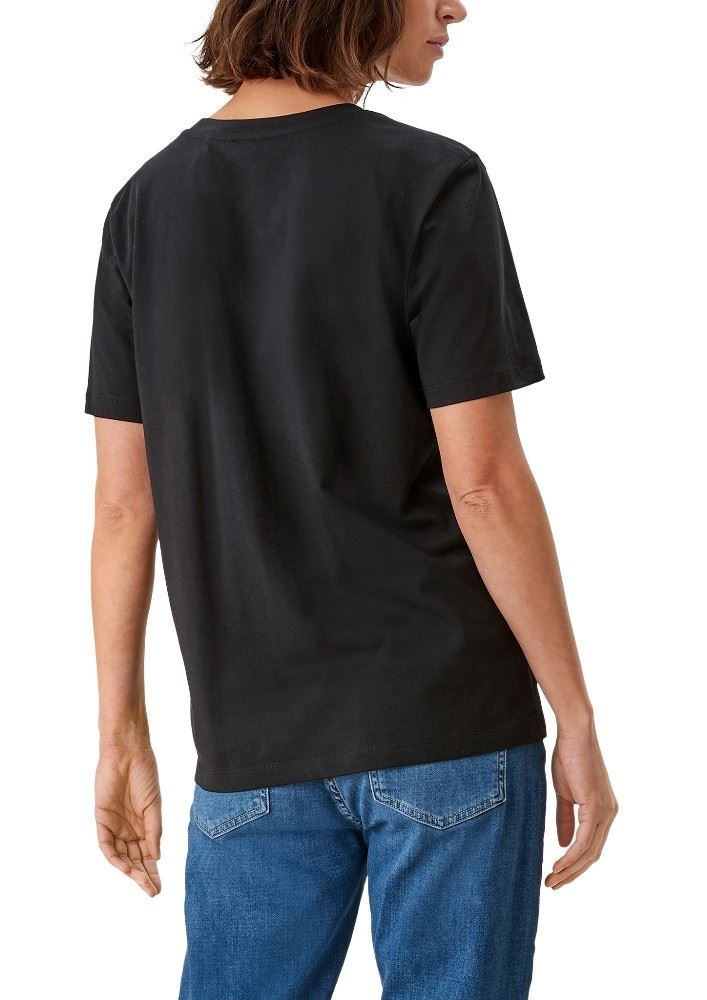 s.Oliver Shirt Baumwolle mit Stickerei 2114700 S | 99D0 black plac | 