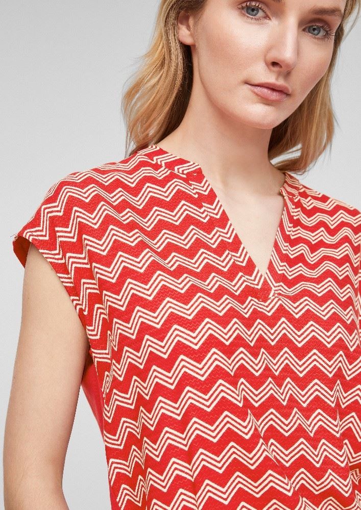 s. Oliver Blusenshirt Tunika rot blau 2063164 