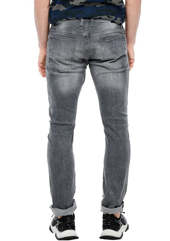 QS designed by schmale Stretchjeans grau S13  2005616 W33 | 95Z4 grey stret | L34
