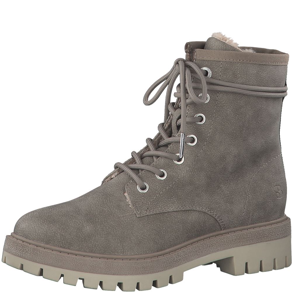 s.Oliver Damen Schnürboots Warmfutterr SOFT- FOAM Innensohle grau beige S22 5-5-26238-29 39 | 341 TAUPE | 