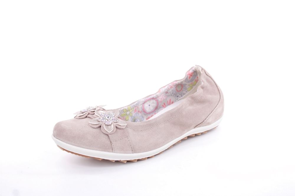 Imac Mädchen Ballerina Rauleder Blumenmotiv beige S13 380160 