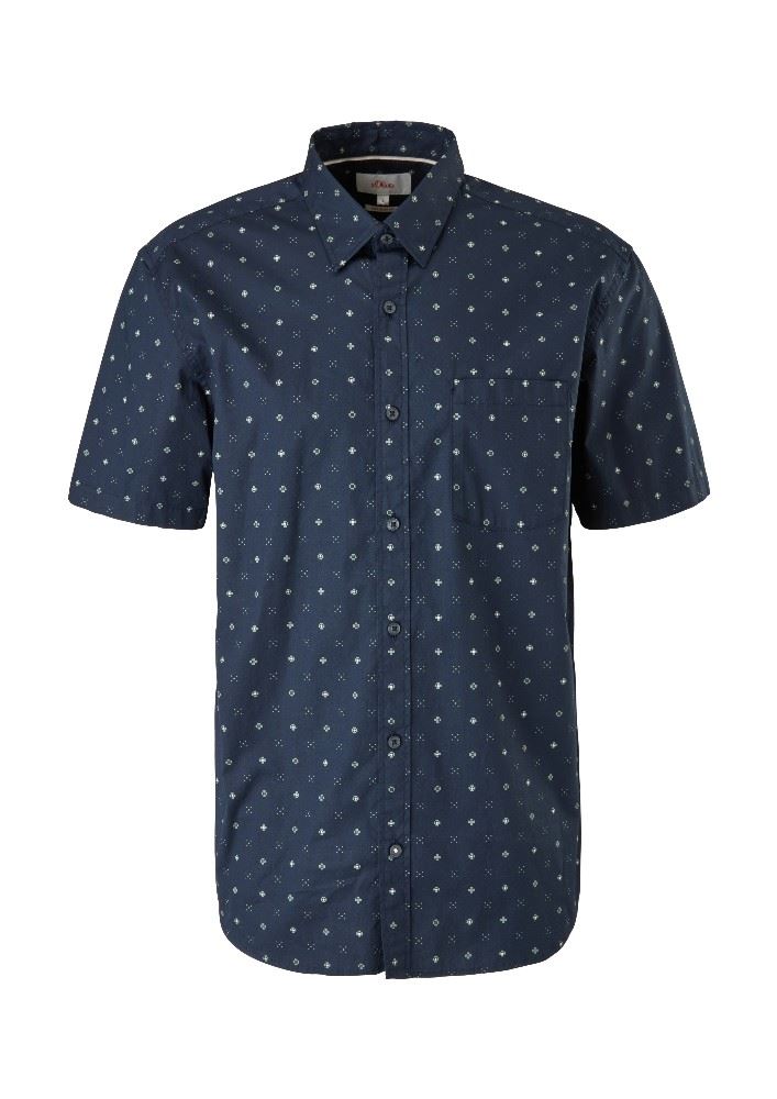 s.Oliver Hemd Minimalprint 2113967 S | 59A8 dark blue | 