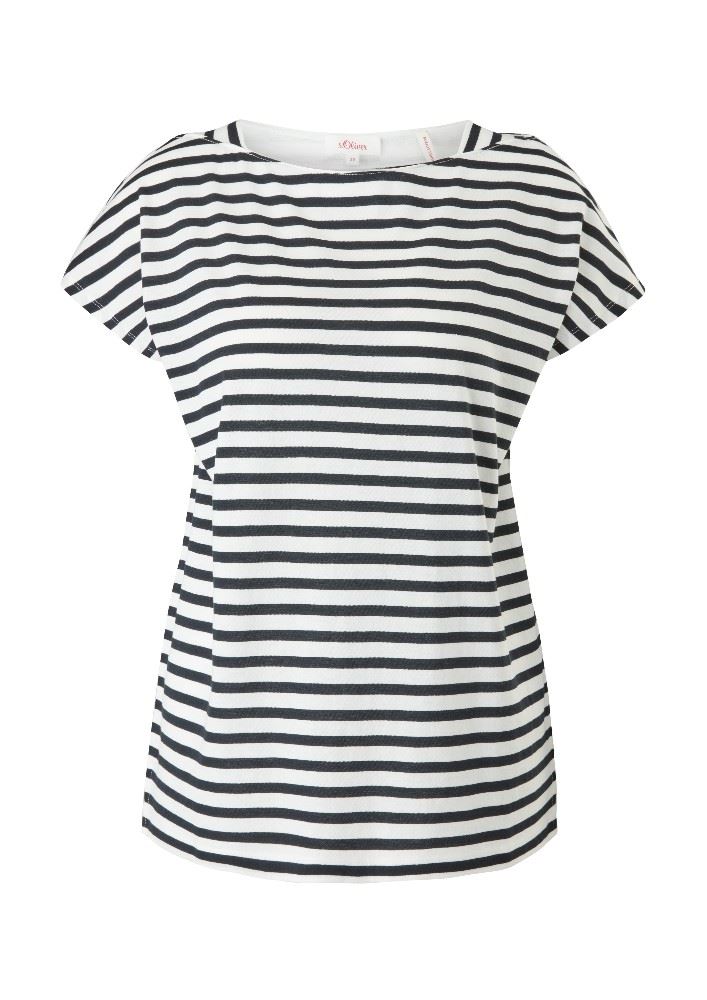 s.Oliver T - Shirt mit Streifenmuster 2113651 36 | 59G0 blue graph | 