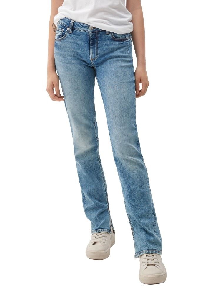 QS designed by Jeans-Regular mit Waschung blau S22 2118580 