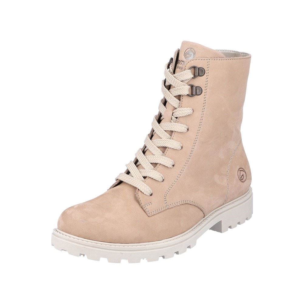 Remonte Damen Schnürstiefel Schnürboots Rauleder Warmfutter Wechselfußbett beige S22 D8479-21 