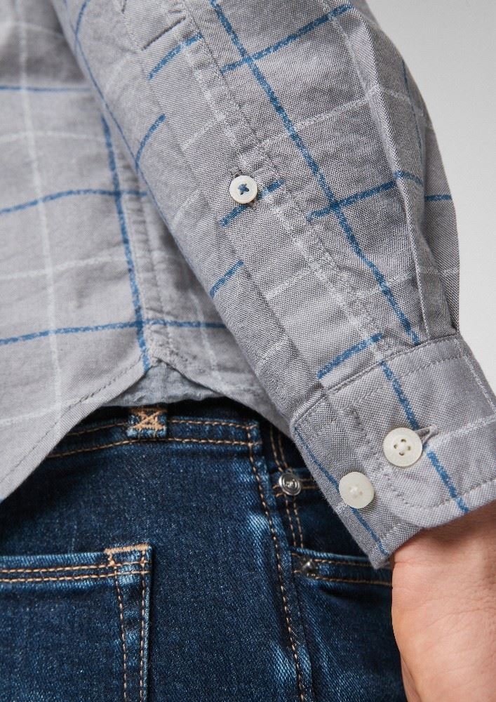 s. Oliver Herren Hemd karriert Strecht grau 2056351 XL | 95N4 grey check | 