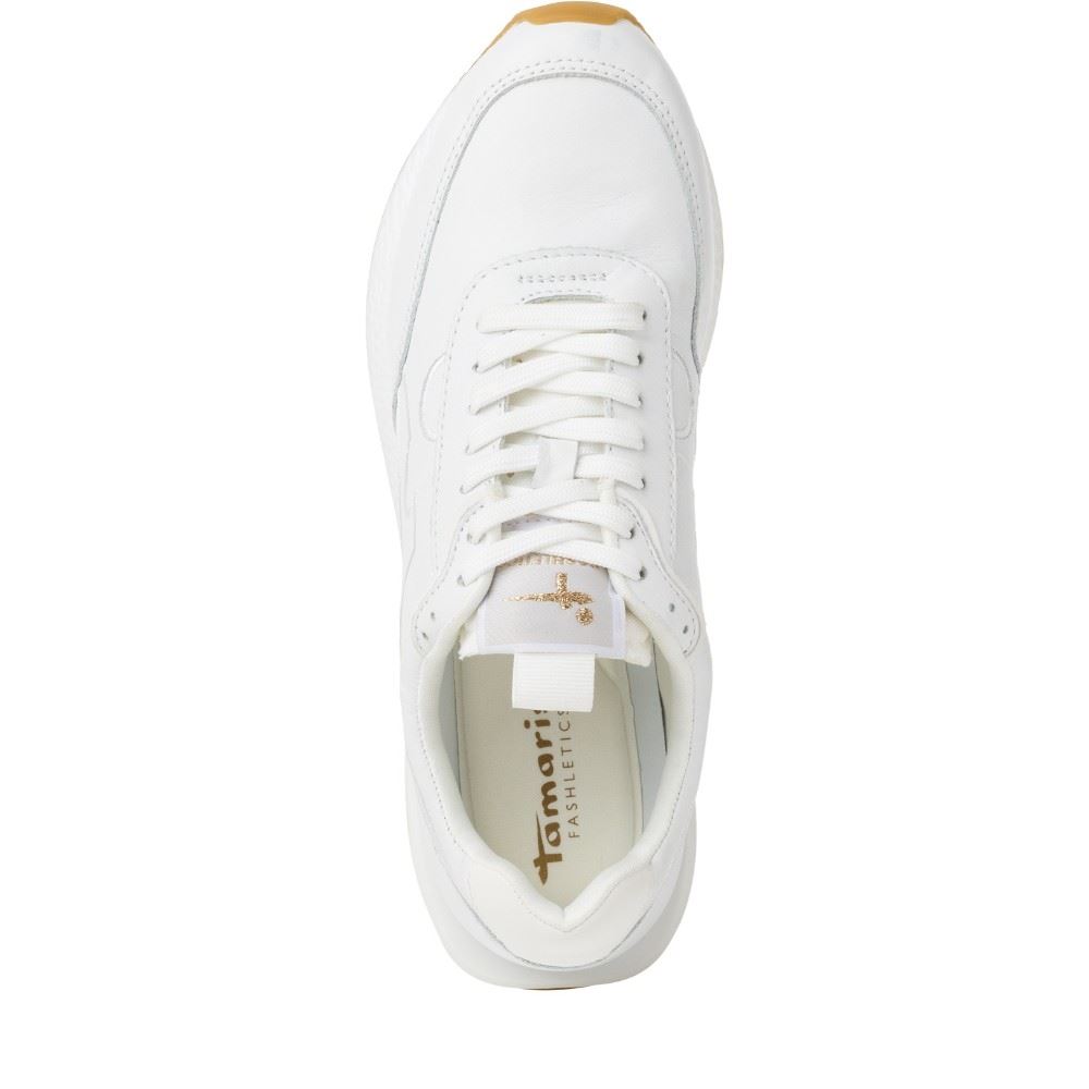Tamaris FASHLETICS Sneaker Wechselfußbett weiß, blau S12  1-1-23747-28 38 | 100 WHITE | 