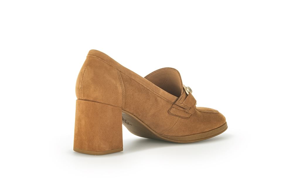 Gabor Trotteur Hochfrontpumps Rauleder Schmuck-detail braun S23 35.292.14 