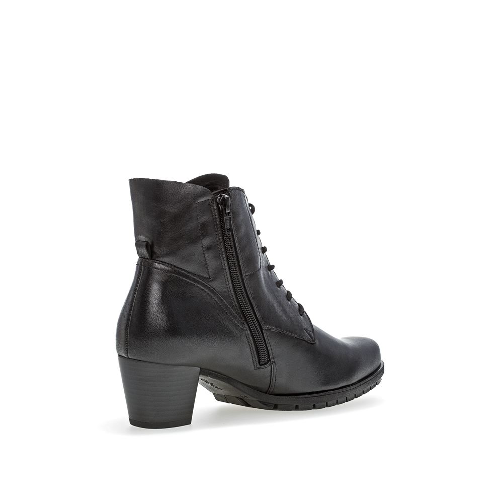 Gabor Schnürstiefelette Leder Comfort- Mehrweite H schwarz S23 36.605.57 
