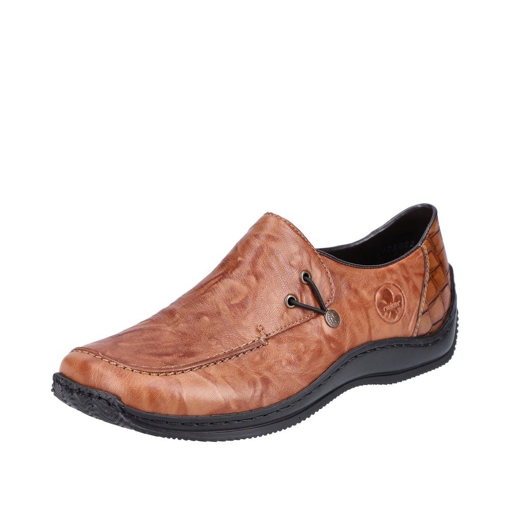 Rieker Antistress Damen Slipper Schlupfschuh Leder braun S22 L1750-22 37 | cuoio/palisande | E