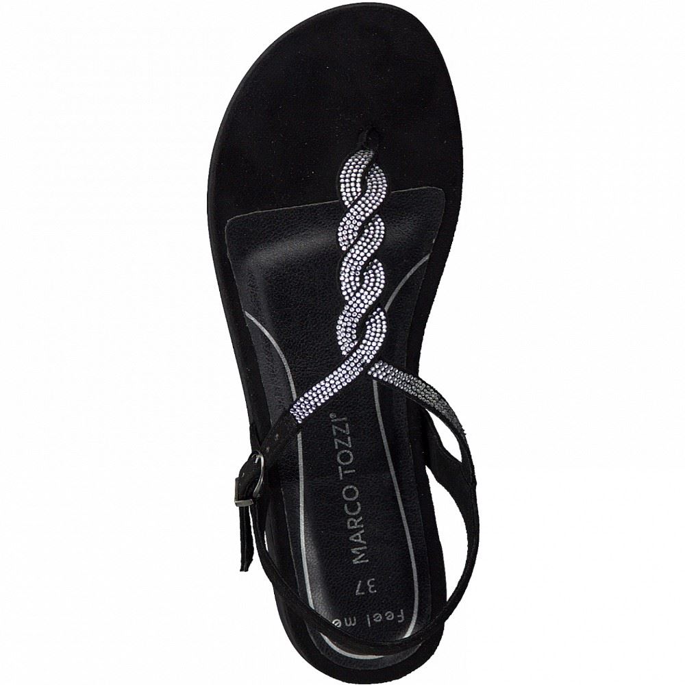 Marco Tozzi Sandale Zehentrenner schwarz 2-2-28409-26 39 | 098 BLACK COMB | 