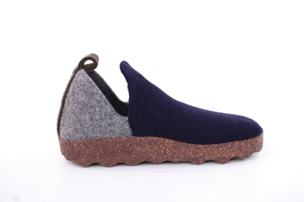 ASPORTUGUESAS City Round Toe Schuh Damen Wolle Kork- Sohle vegan grau S22 P018086011 