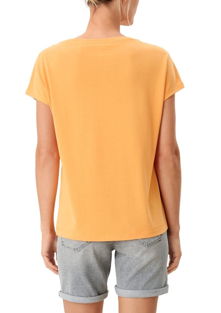 s.Oliver Damen T-Shirt Modalmix orange, grün S12 2116629 46 | 2242 amber | 