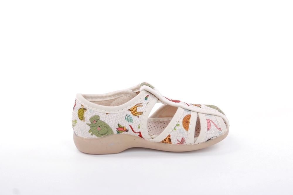 s`knöpfli Kinder Hausschuh Tier- Motiv Klettverschluss beige S13 Z28528 