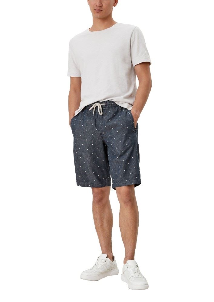 s.Oliver Herren Bermuda Hose kurz Allover- Print blau S12  2113862 