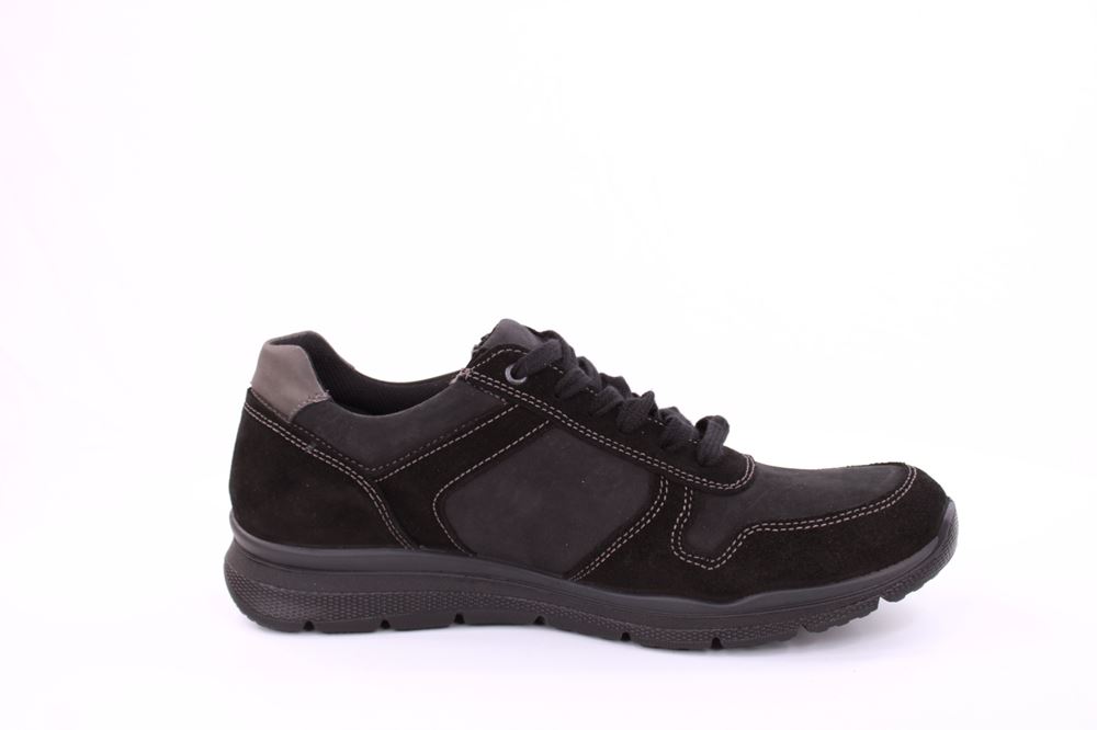 IMAC Herren Schnürschuh Sneaker  Nubukleder bequem schwarz S21 803178 40 | nero | 