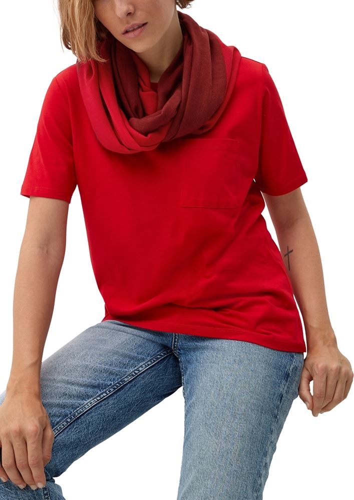 s.Oliver Loop-Schal im Colourblocking-Look S22  2121016 OneSize | 3877 RED | 