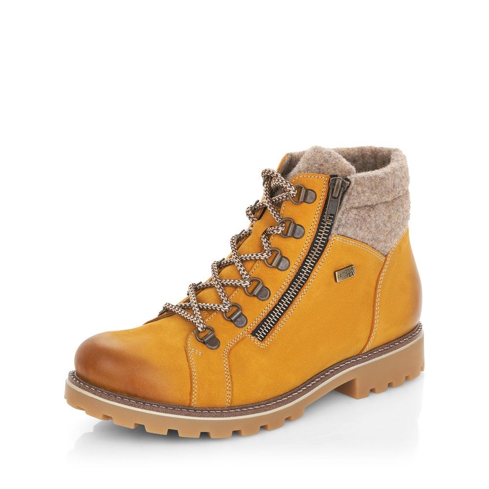 Remonte Damen Schnürboot Schnürstiefelette TEX-Membran gelb S21 D7478-68 36 | mais/wood | F