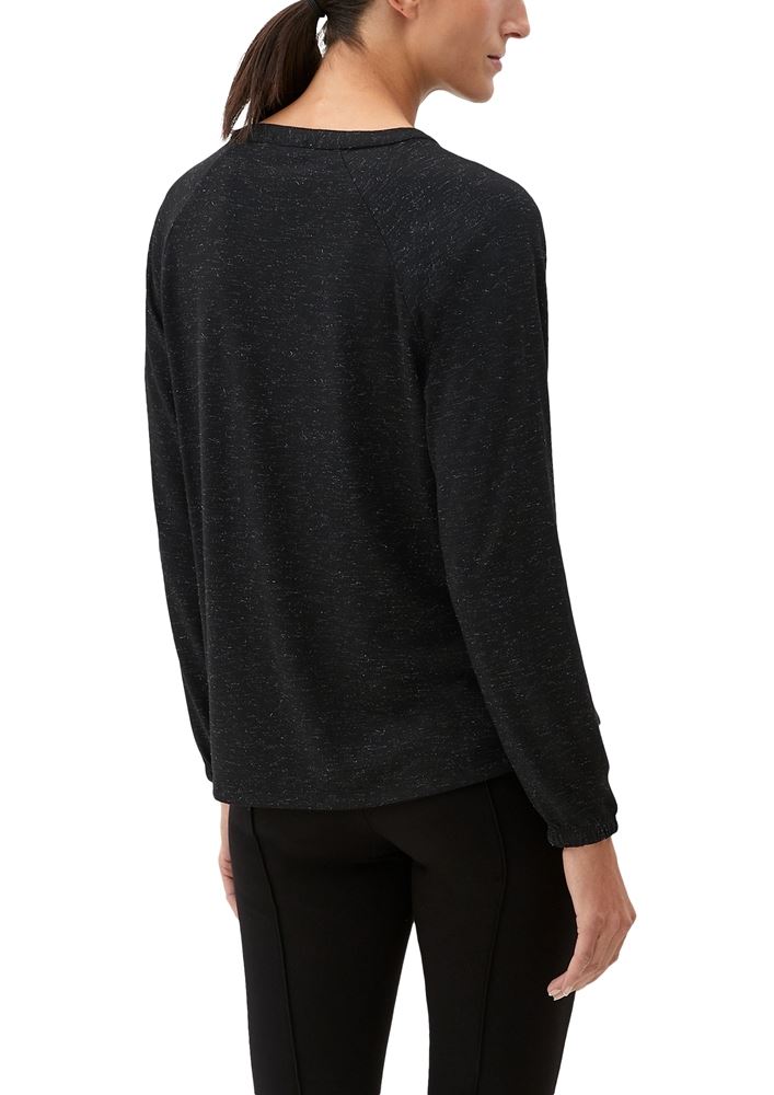 s.Oliver Blusenshirt mit Glitzerdetails S22 2125380 38 | 9999 GREY/BLACK | 