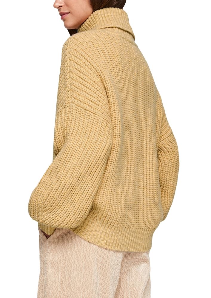 s.Oliver Strickpullover Rollkragen Wolle gelb S21 2106674 