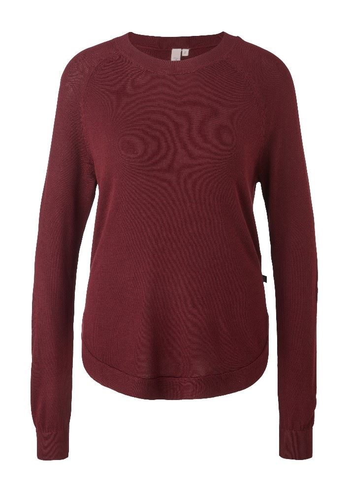 QS designed by Pullover Feinstrick Viskosemix Rundhals rot S12 2108149 XL | 3999 dark red | 