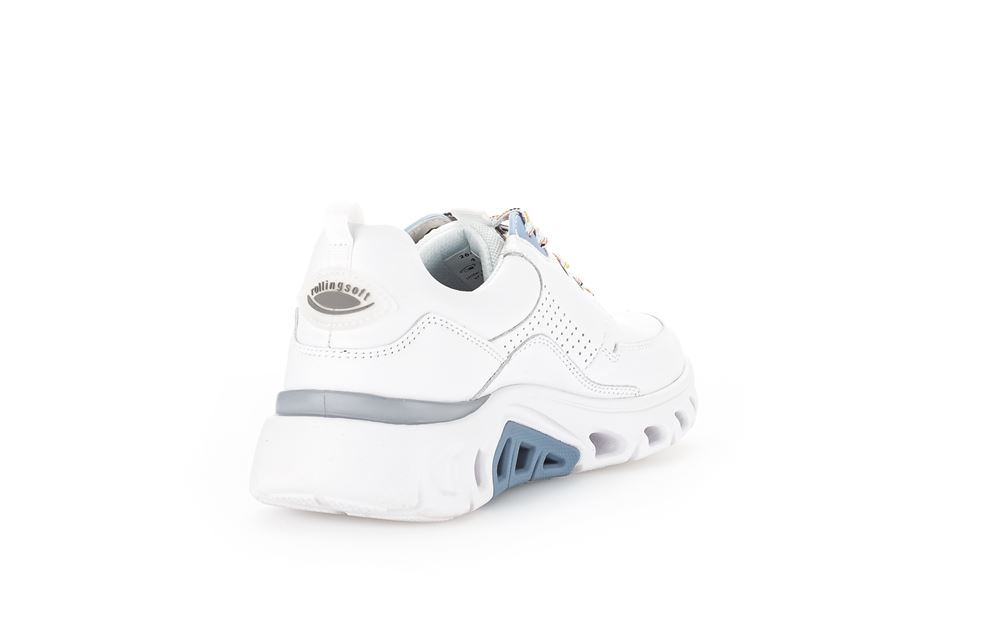Gabor rollingsoft Damen Sneaker Leder durchbrochene Sohle Wechslfußbett weiß S13 26.935.51 