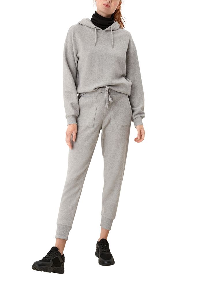 QS designed by Jogginghose Ripp- Hose grau S21 2107550 