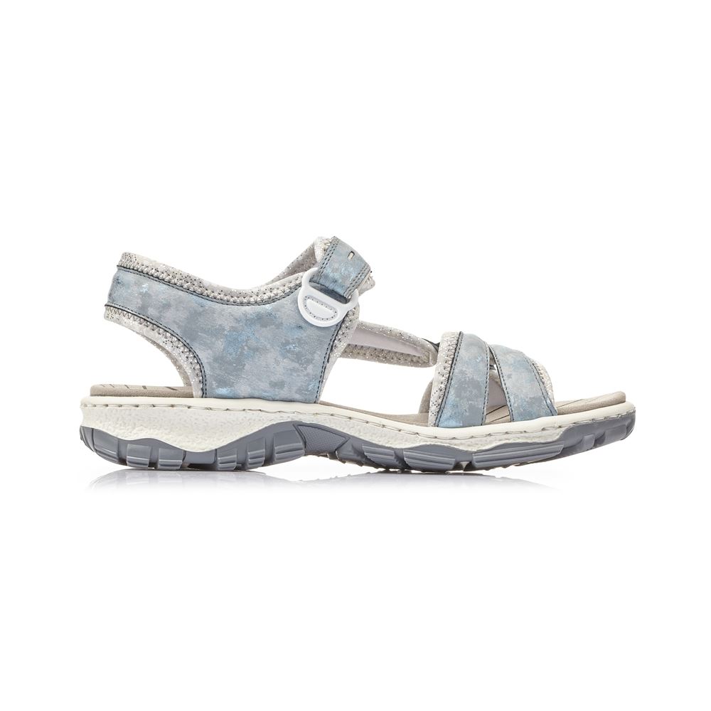 Rieker Sandale Trekking Antistress Klettverschluss Trekking blau 68879-12 39 | heaven/silverfl | E