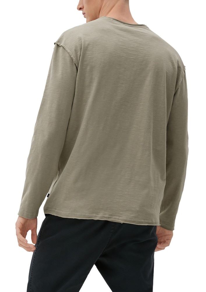 QS designed by Shirt in Flammgarnstruktur braun, schwarz S22  2124127 XS | 8437 BROWN | 