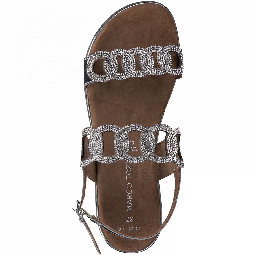Marco Tozzi Sandale Leder silber Glitzer 2-2-28121-26 36 | 948 SILVER COMB | 