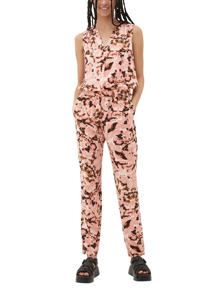 QS designed by Loose: Hose mit Allover-Print orange S13  2131199 