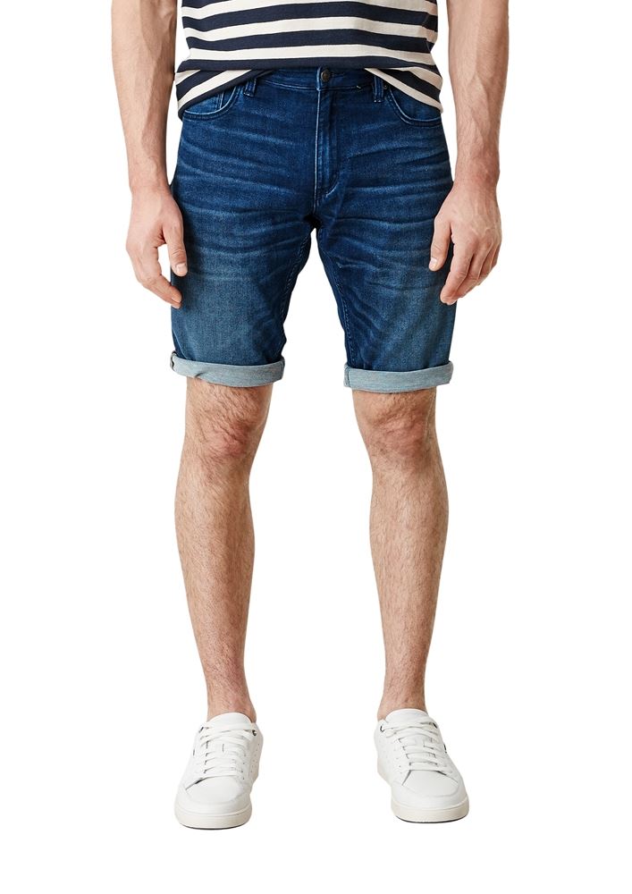 s.Oliver Herren Regular: Bermudajeans mit Waschung blau S13  2113492 