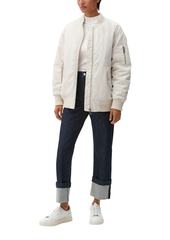 s.Oliver Damen Nylon- Blouson Jacke wattiert Stehkragen beige S22 2119872 
