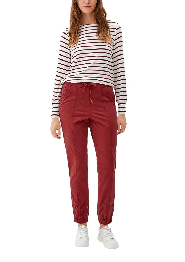 s.Oliver Damen Jogpants Elastikbund Ankle-Länge rot S22 2120399 
