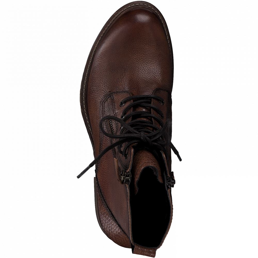 Tamaris Leder Schnürboot Schnürstiefel braun 1-1-25211-27 