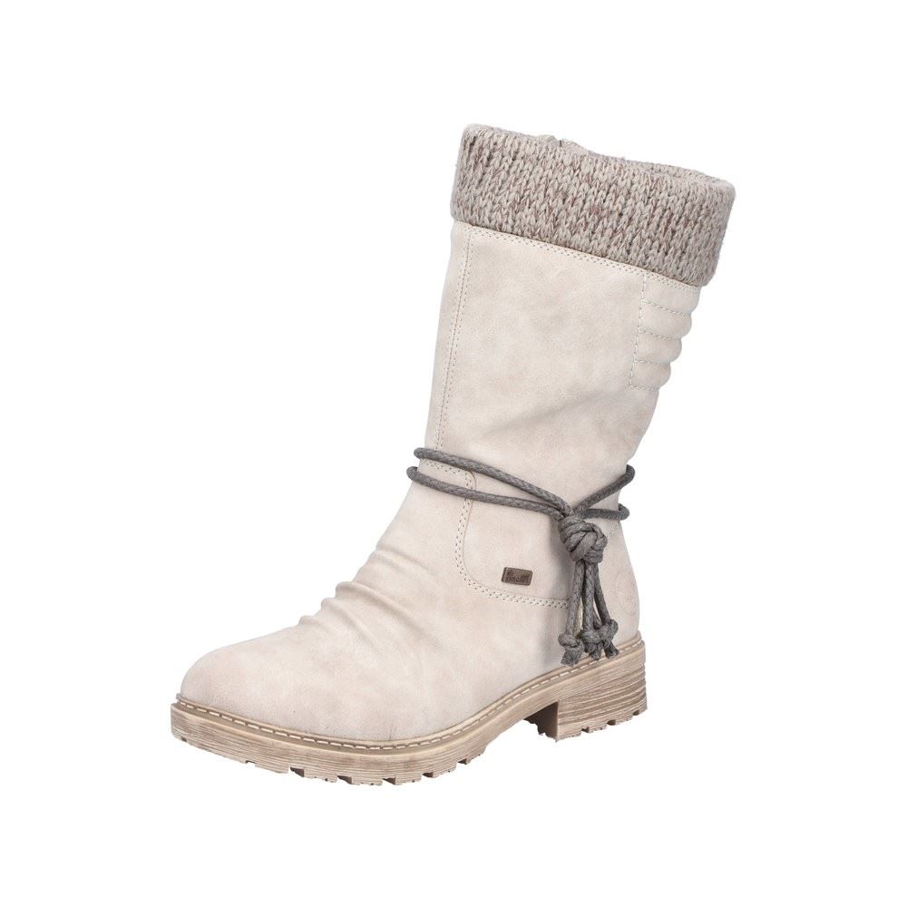 Rieker Antistress Damen Stiefel TEX-Membran Warmfutter Strickbund beige S22 Z4755-60 