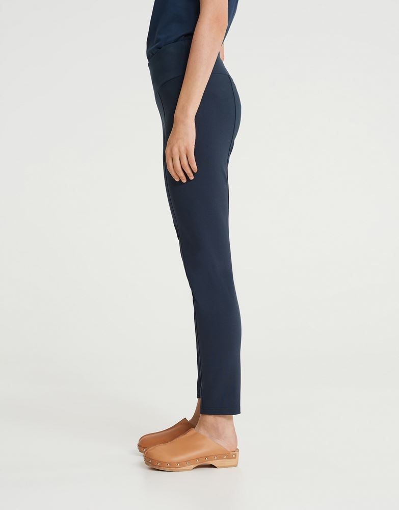 OPUS Leggings Enopi breiter Bund abgesteppte Ziernaht blau S22 1007375977100 38 | 60007 blue shad | 