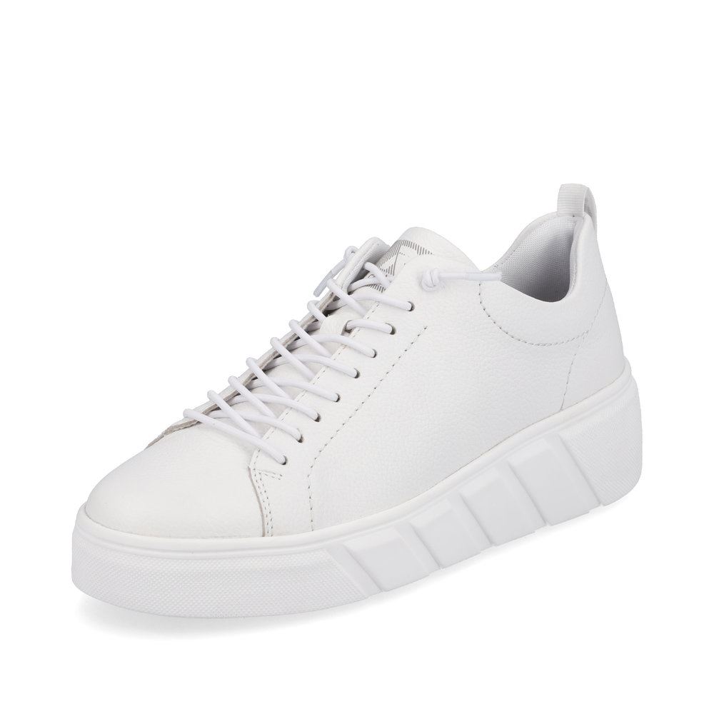 Rieker EVOLUTION Damen Sneaker Leder Plateau- Sohle Wechselfußbett weiß S13 W0500-80 
