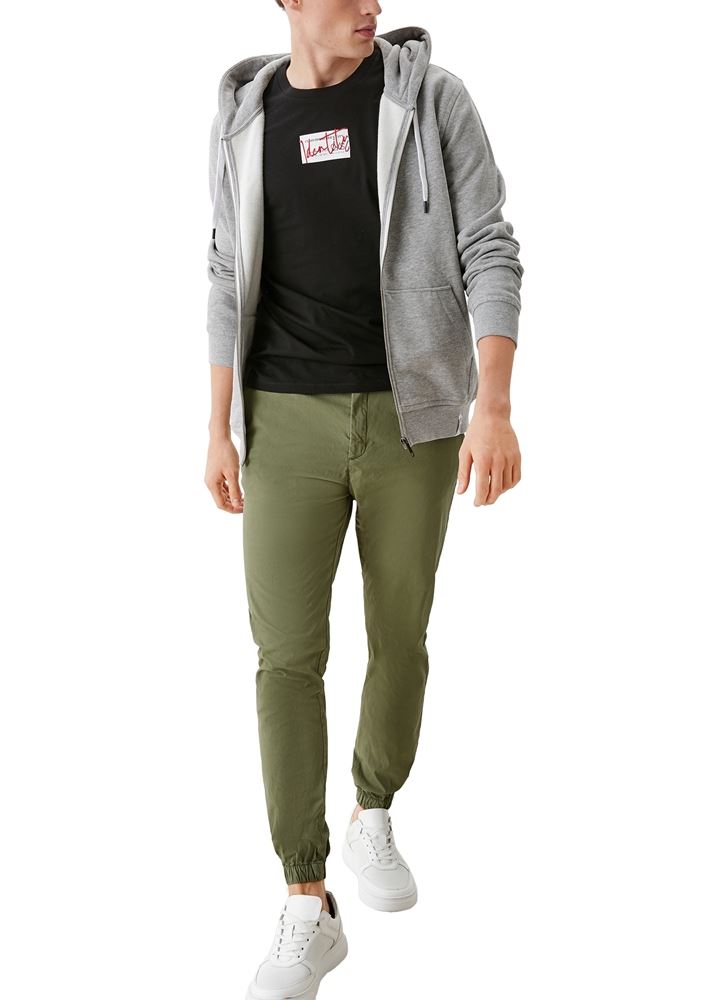 QS designed by Herren Jogpants Tapered leg- Hose grün S12  2113726 XXL | 7812 khaki/oliv | 