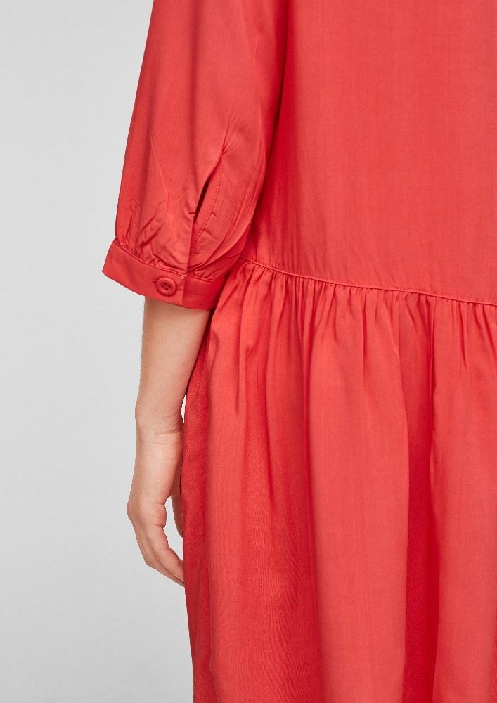 QS designed by  lässiges Hemdblusenkleid rot  2062941 40 | 3214 Red | 