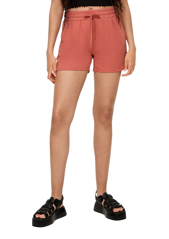 QS designed by Regular: Shorts aus Viskosemix orange, schwarz S13  2131211 