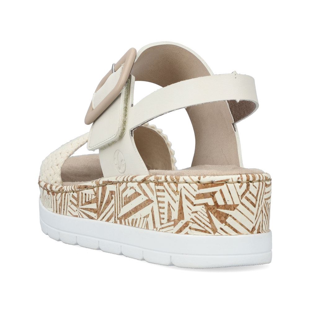 Rieker Damen Keilsandaletten hellbeige S13  V3950-61 