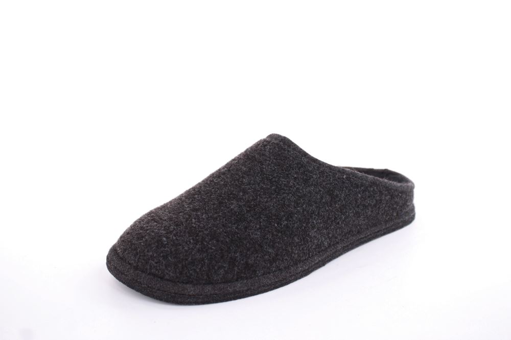 s`knöpfli Herren Hausschuh Pantoffel Filz Filzsohle grau S22 523 