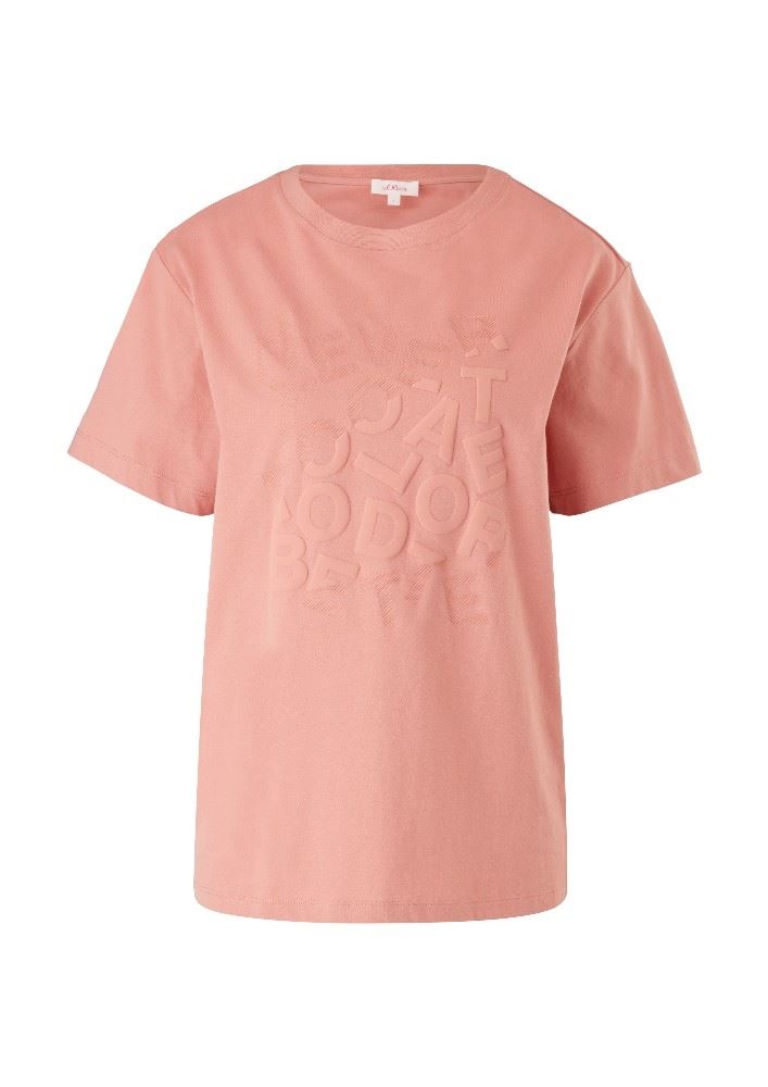 s.Oliver Jersey Shirt mit Schriftprint pink S21 2108819 XL | 20D1 Dawn Pink | 