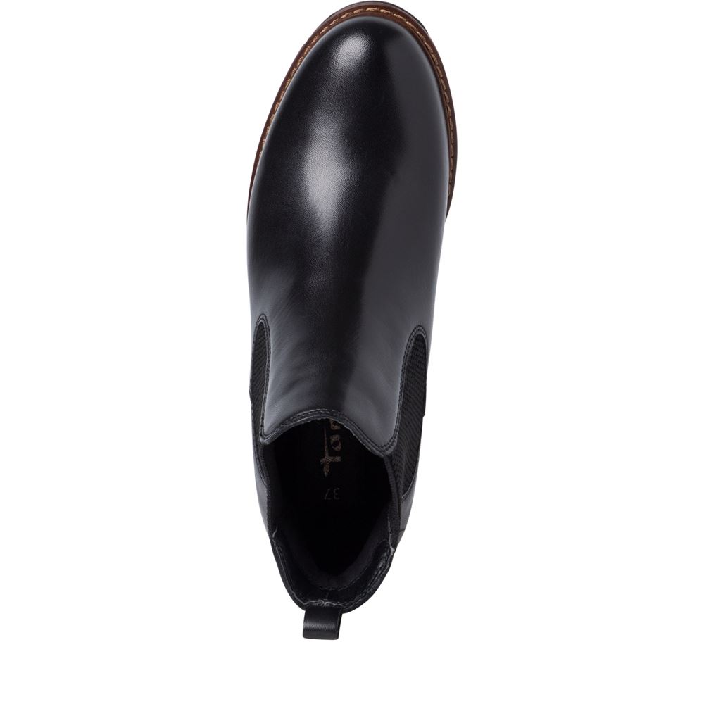 Tamaris Chelsea-Boot Leder klassisch schwarz S22 1-1-25056-29 38 | 003 BLACK LEATH | 