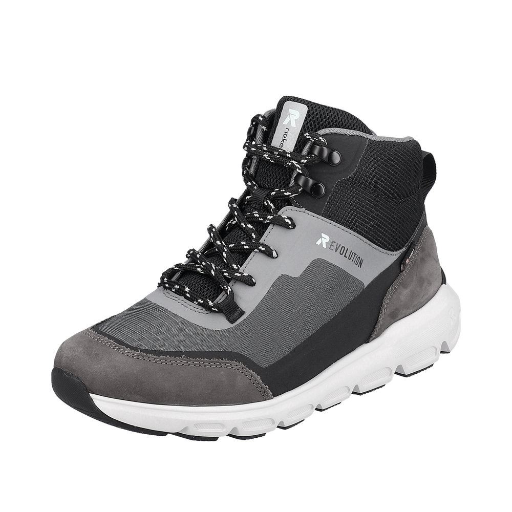 Rieker Evolution Damen Schnürboots Schnürstiefel TEX- Membran Wechselfußbett grau S23  40460-45 37 | granit/schwarz/ | F
