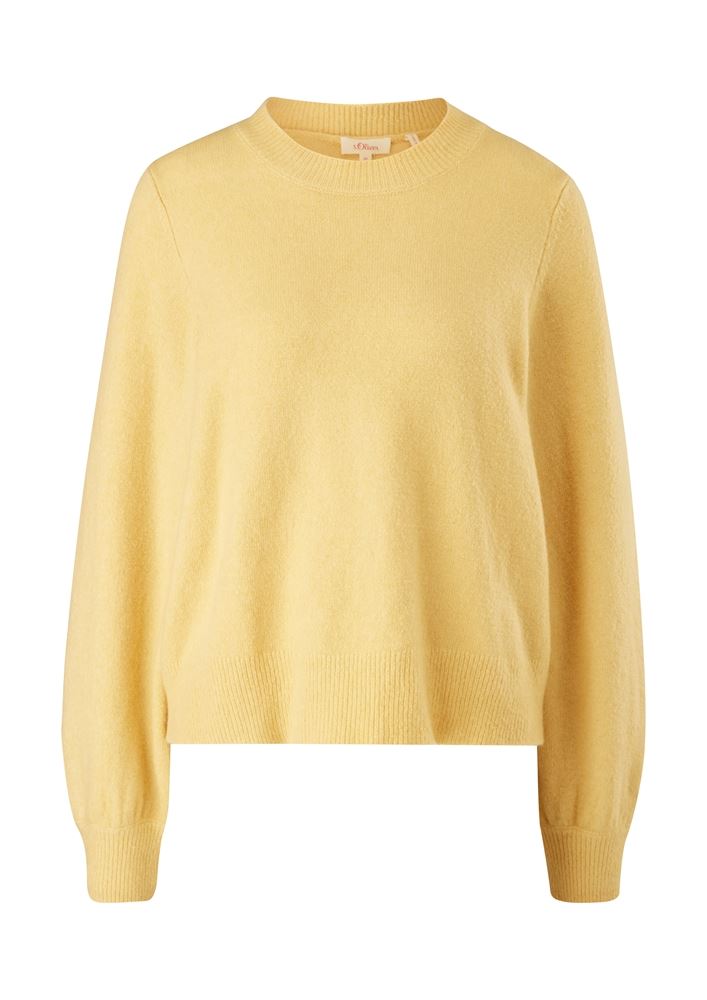 s.Oliver Strickpullover Loose Fit Wolle gelb S21 2107254 